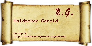 Maldacker Gerold névjegykártya